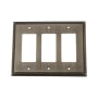 Nostalgic Warehouse Rope Antique Vintage 3 Gang Triple Rocker Light Switch Plate Wall Cover - GFI Antique Pewter