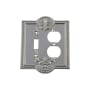 Nostalgic Warehouse Meadows Victorian Vintage 2 Gang Single Toggle and Duplex Outlet Wall Plate Cover Bright Chrome
