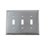 Nostalgic Warehouse Rope Antique Vintage 3 Gang Triple Toggle Light Switch Wall Cover Plate Bright Chrome