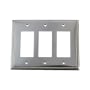 Nostalgic Warehouse Rope Antique Vintage 3 Gang Triple Rocker Light Switch Plate Wall Cover - GFI Bright Chrome