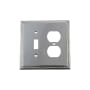 Nostalgic Warehouse Rope Single Antique Vintage Combo 2 Gang Single Toggle and Duplex Outlet Wall Plate Bright Chrome