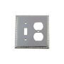 Nostalgic Warehouse Egg & Dart Single Victorian Vintage 2 Gang Single Toggle and Duplex Outlet Wall Plate Cover Bright Chrome