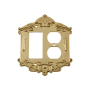 Nostalgic Warehouse Victorian Single Rocker / GFI and Single Duplex Wall Plate Polished Brass
