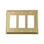 Nostalgic Warehouse Rope Antique Vintage 3 Gang Triple Rocker Light Switch Plate Wall Cover - GFI Polished Brass