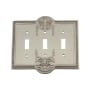 Nostalgic Warehouse Meadows Victorian Vintage 3 Gang Triple Toggle Light Switch Wall Cover Plate Satin Nickel