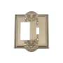 Nostalgic Warehouse Meadows Vintage 2 Gang Single Toggle and Single Rocker Light Switch Wall Cover Plate Satin Nickel