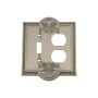 Nostalgic Warehouse Meadows Victorian Vintage 2 Gang Single Toggle and Duplex Outlet Wall Plate Cover Satin Nickel