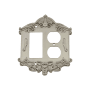 Nostalgic Warehouse Victorian Single Rocker / GFI and Single Duplex Wall Plate Satin Nickel
