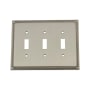 Nostalgic Warehouse Rope Antique Vintage 3 Gang Triple Toggle Light Switch Wall Cover Plate Satin Nickel