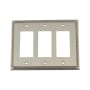Nostalgic Warehouse Rope Antique Vintage 3 Gang Triple Rocker Light Switch Plate Wall Cover - GFI Satin Nickel