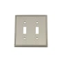 Nostalgic Warehouse Egg & Dart Victorian 2 Gang Double Toggle Light Switch Wall Plate Cover Satin Nickel