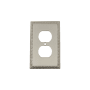 Nostalgic Warehouse Egg & Dart Victorian 1 Gang Single Duplex Wall Outlet Cover Satin Nickel