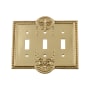 Nostalgic Warehouse Meadows Victorian Vintage 3 Gang Triple Toggle Light Switch Wall Cover Plate Unlacquered Brass