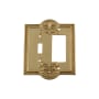 Nostalgic Warehouse Meadows Vintage 2 Gang Single Toggle and Single Rocker Light Switch Wall Cover Plate Unlacquered Brass