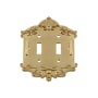 Nostalgic Warehouse Victorian Double Switch Wall Plate Unlacquered Brass