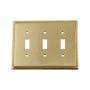 Nostalgic Warehouse Rope Antique Vintage 3 Gang Triple Toggle Light Switch Wall Cover Plate Unlacquered Brass
