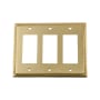 Nostalgic Warehouse Rope Antique Vintage 3 Gang Triple Rocker Light Switch Plate Wall Cover - GFI Unlacquered Brass
