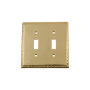 Nostalgic Warehouse Egg & Dart Victorian 2 Gang Double Toggle Light Switch Wall Plate Cover Unlacquered Brass