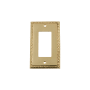 Nostalgic Warehouse Egg & Dart Vintage 1 Gang Single Rocker Light Switch Cover / GFI Unlacquered Brass