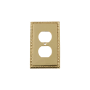 Nostalgic Warehouse Egg & Dart Victorian 1 Gang Single Duplex Wall Outlet Cover Unlacquered Brass