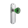 Nostalgic Warehouse Deco Solid Brass Rose Passage Door Knob Set with Emerald Crystal Knob and 2-3/4" Backset Bright Chrome