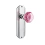 Nostalgic Warehouse Deco Solid Brass Rose Passage Door Knob Set with Pink Waldorf Knob and 2-3/8" Backset Bright Chrome