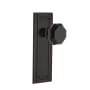 Nostalgic Warehouse Mission Solid Brass Rose Passage Door Knob Set with Black Waldorf Knob for 2-3/4" Backset Timeless Bronze