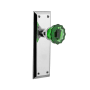 Nostalgic Warehouse New York Solid Brass Rose Passage Door Knob Set with Emerald Crystal Knob for 2-3/4" Backset Bright Chrome