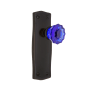 Nostalgic Warehouse Prairie Solid Brass Rose Passage Door Knob Set with Cobalt Crystal Knob for 2-3/4" Backset Timeless Bronze