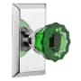 Nostalgic Warehouse Studio Solid Brass Rose Passage Door Knob Set with Emerald Crystal Knob and 2-3/4" Backset Bright Chrome