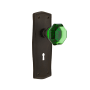 Nostalgic Warehouse Prairie Solid Brass Rose Passage Door Knob Set with Emerald Waldorf Knob and Decorative Keyhole for 2-3/4" Backset Oil-Rubbed Bronze