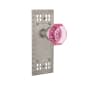 Nostalgic Warehouse Craftsman Solid Brass Rose Single Dummy Door Knob with Pink Waldorf Knob Satin Nickel