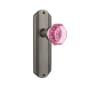 Nostalgic Warehouse Deco Solid Brass Rose Single Dummy Door Knob with Pink Waldorf Knob Antique Pewter