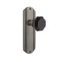 Nostalgic Warehouse Deco Solid Brass Rose Single Dummy Door Knob with Black Waldorf Knob Antique Pewter