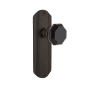 Nostalgic Warehouse Deco Solid Brass Rose Single Dummy Door Knob with Black Waldorf Knob Oil-Rubbed Bronze
