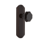 Nostalgic Warehouse Deco Solid Brass Rose Single Dummy Door Knob with Black Waldorf Knob Timeless Bronze