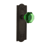 Nostalgic Warehouse Meadows Solid Brass Rose Single Dummy Door Knob with Emerald Waldorf Knob Oil-Rubbed Bronze