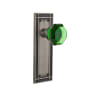 Nostalgic Warehouse Mission Solid Brass Rose Single Dummy Door Knob with Emerald Waldorf Knob Antique Pewter