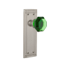 Nostalgic Warehouse Mission Solid Brass Rose Single Dummy Door Knob with Emerald Waldorf Knob Satin Nickel
