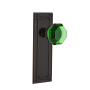 Nostalgic Warehouse Mission Solid Brass Rose Single Dummy Door Knob with Emerald Waldorf Knob Timeless Bronze