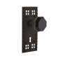 Nostalgic Warehouse Craftsman Solid Brass Rose Single Dummy Door Knob with Black Waldorf Knob and Keyhole Oil-Rubbed Bronze