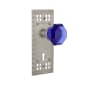 Nostalgic Warehouse Craftsman Solid Brass Rose Single Dummy Door Knob with Cobalt Waldorf Knob and Keyhole Satin Nickel