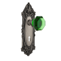 Nostalgic Warehouse Victorian Rose Single Dummy Door Knob with Emerald Waldorf Knob and Decorative Skeleton Keyhole Antique Pewter