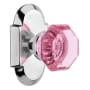 Nostalgic Warehouse Cottage Solid Brass Rose Dummy Door Knob Set with Pink Waldorf Knob Bright Chrome