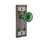 Nostalgic Warehouse Craftsman Solid Brass Rose Dummy Door Knob Set with Emerald Crystal Knob Antique Pewter