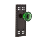 Nostalgic Warehouse Craftsman Solid Brass Rose Dummy Door Knob Set with Emerald Crystal Knob Timeless Bronze