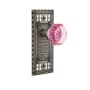 Nostalgic Warehouse Craftsman Solid Brass Rose Dummy Door Knob Set with Pink Waldorf Knob Antique Pewter