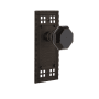 Nostalgic Warehouse Craftsman Solid Brass Rose Dummy Door Knob Set with Black Waldorf Knob Oil-Rubbed Bronze