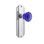 Nostalgic Warehouse Deco Solid Brass Rose Dummy Door Knob Set with Cobalt Crystal Knob Bright Chrome