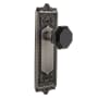 Nostalgic Warehouse Egg and Dart Solid Brass Rose Dummy Door Knob Set with Black Waldorf Knob Antique Pewter
